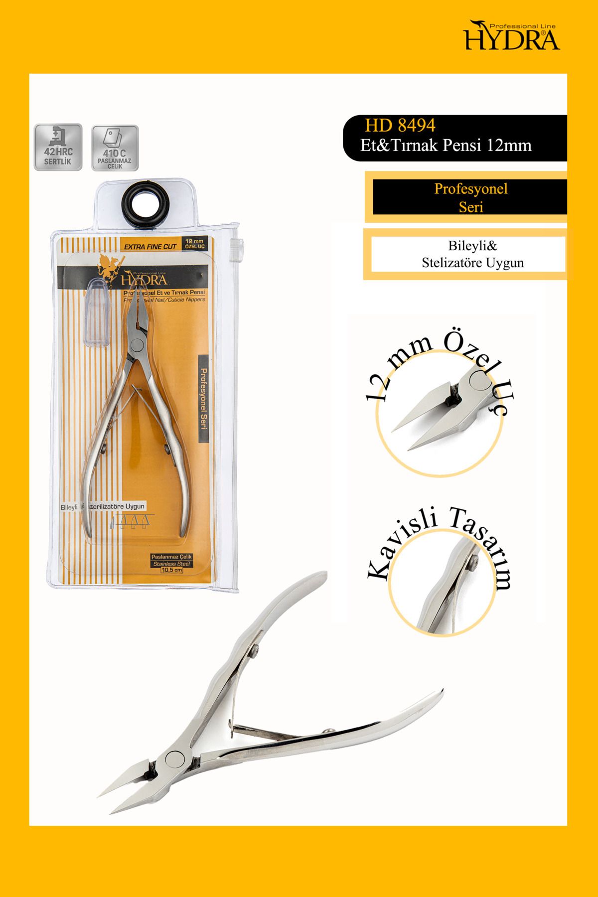 Hydra Profesyonel Et Ve Tırnak Pensi Bileyli 12 Mm Hd-8494