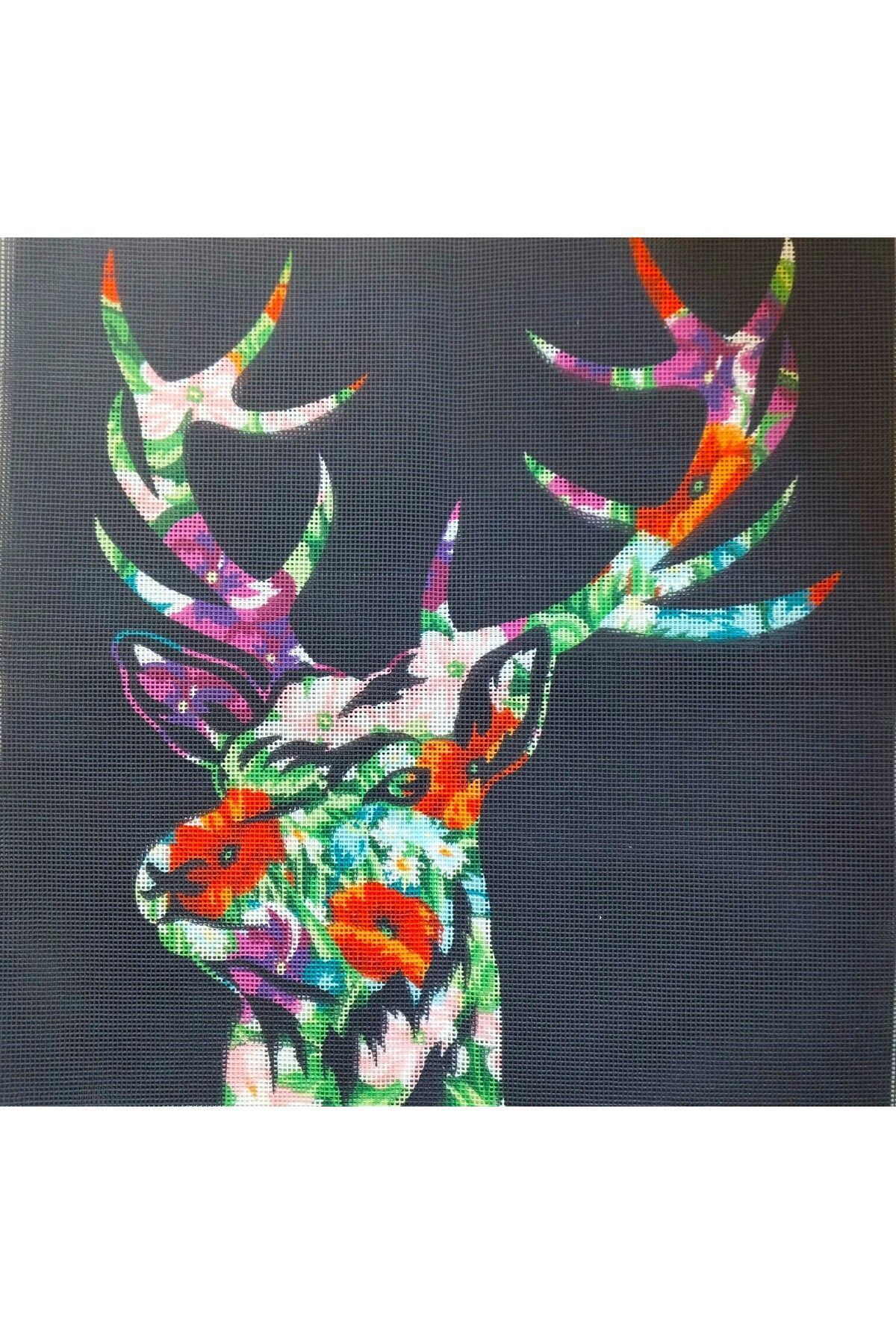 Anchor-40x40cm Deer Pattern Printed Tapestry - Unprocessed Threads Included ALR75 2