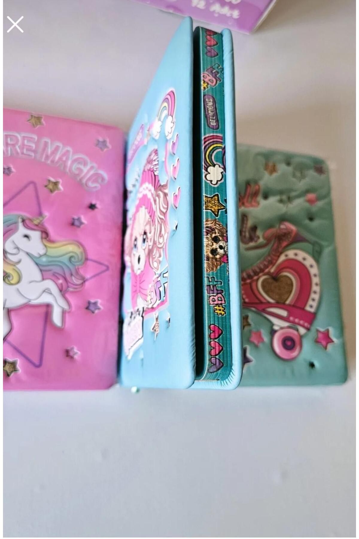 Micro-Set of 4 Colorful Hard Cover Children's Notebooks – Unicorn, Good Vibes, Roll Girl, Puppy Dog Design 3