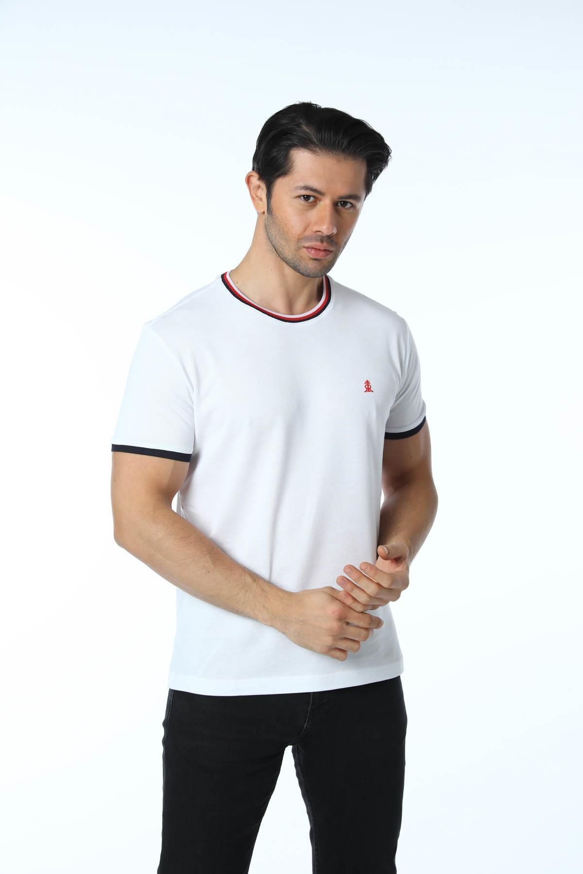 rugatchi Büyük Beden Basic Pike Bisiklet Yaka T-Shirt