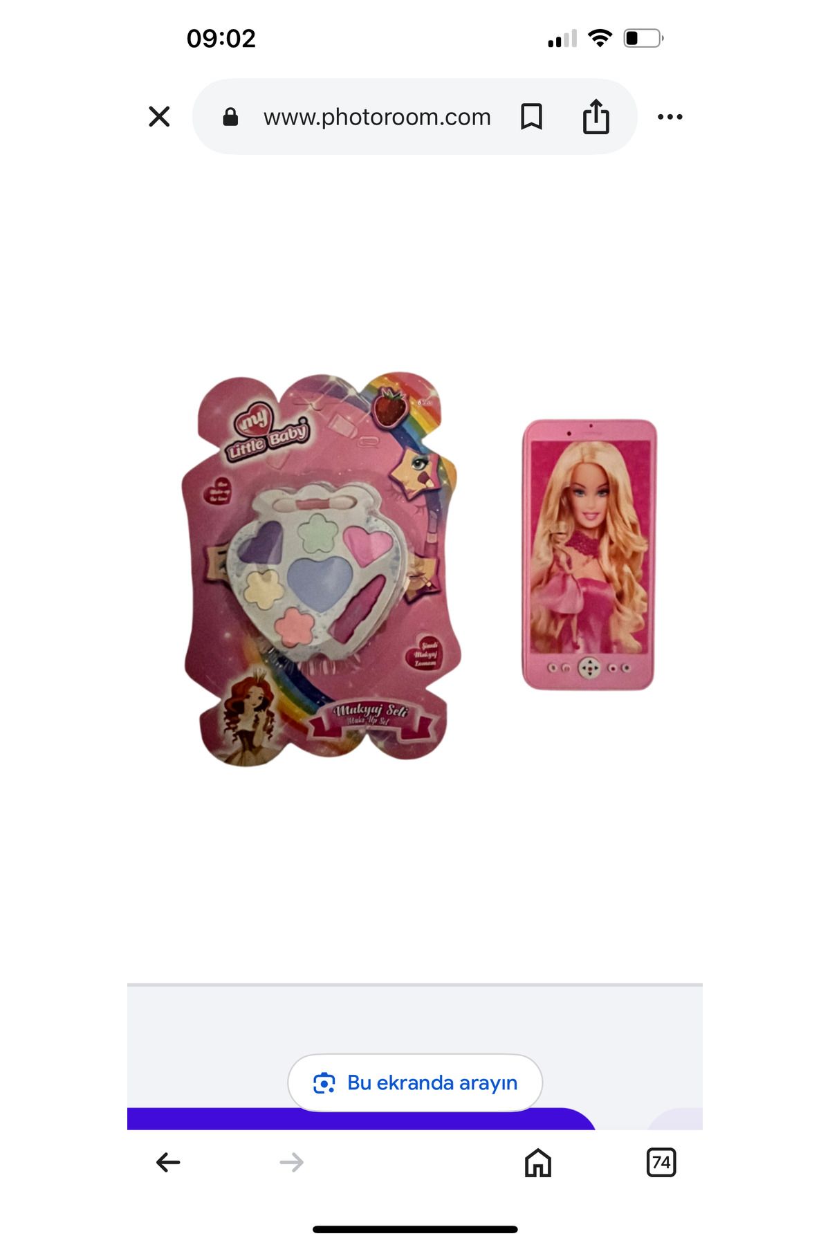 Toys Avm Sesli ışıklı oyuncak telefon ve makyaj seti özel kız oyun seti