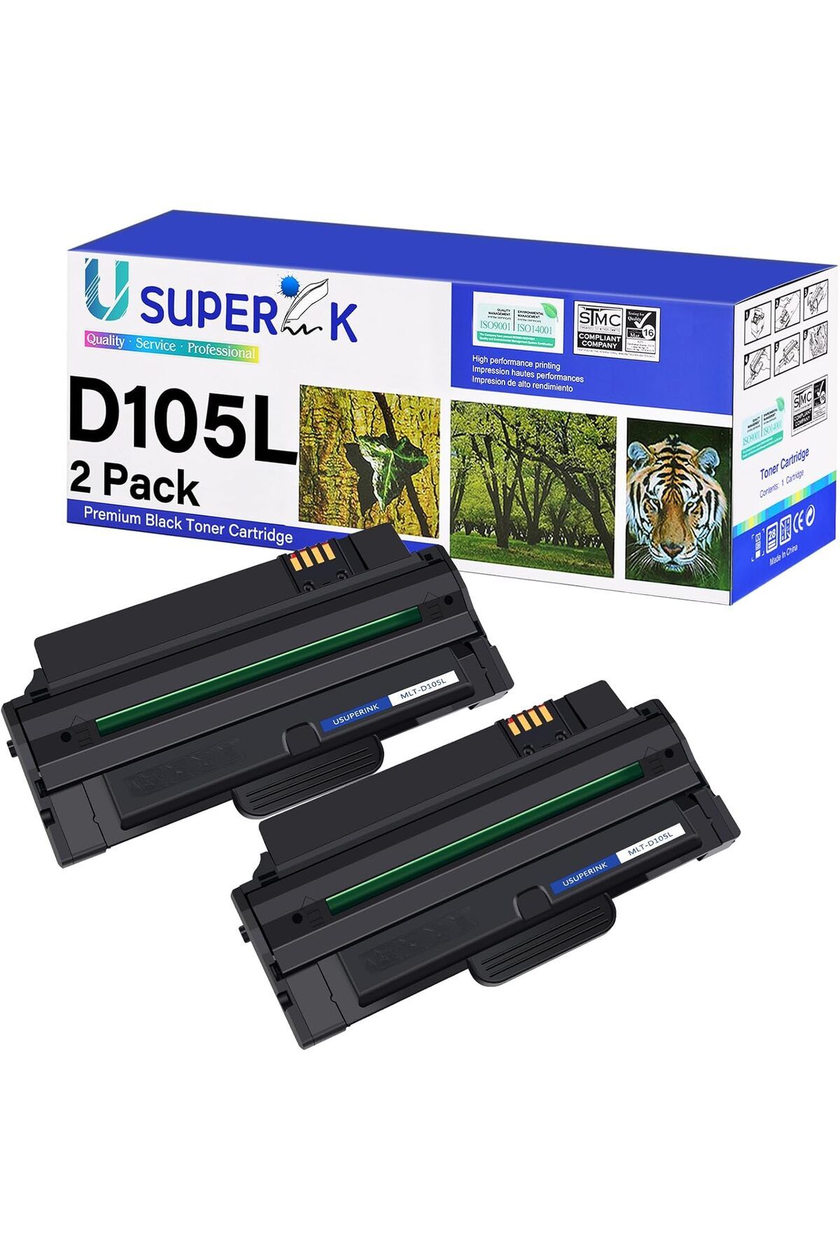 Samsung 105L ML-2525 ML-2525W ML-2545 ML-1915 SCX-4623F SCX-4623FN SF-650 Printer (Black, 2 Pack)