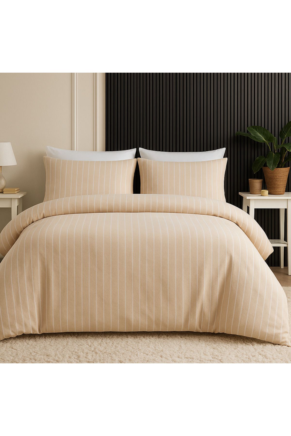 Prime Sleeks %100 Pamuk Flanel Çift Kişilik Nevresim Takımı 200x220cm
