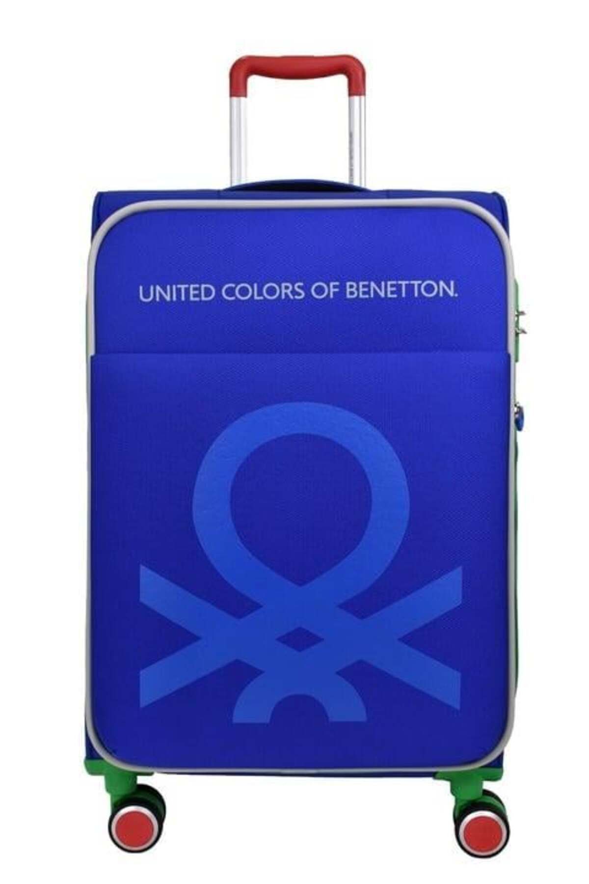 United Colors of Benetton Ultra Light Hafif Lüx Kumaş Orta Boy Valiz Mavi BNT2200