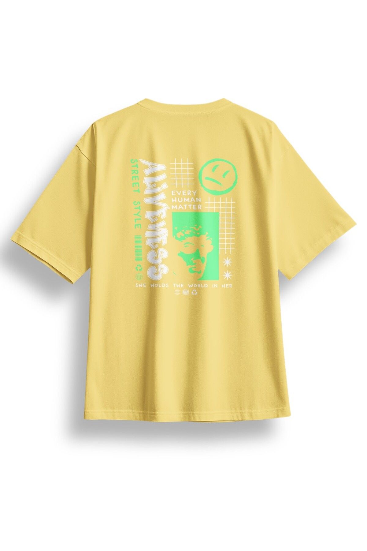 LUMARTA Oversize Aliveness Baskılı Tshirt