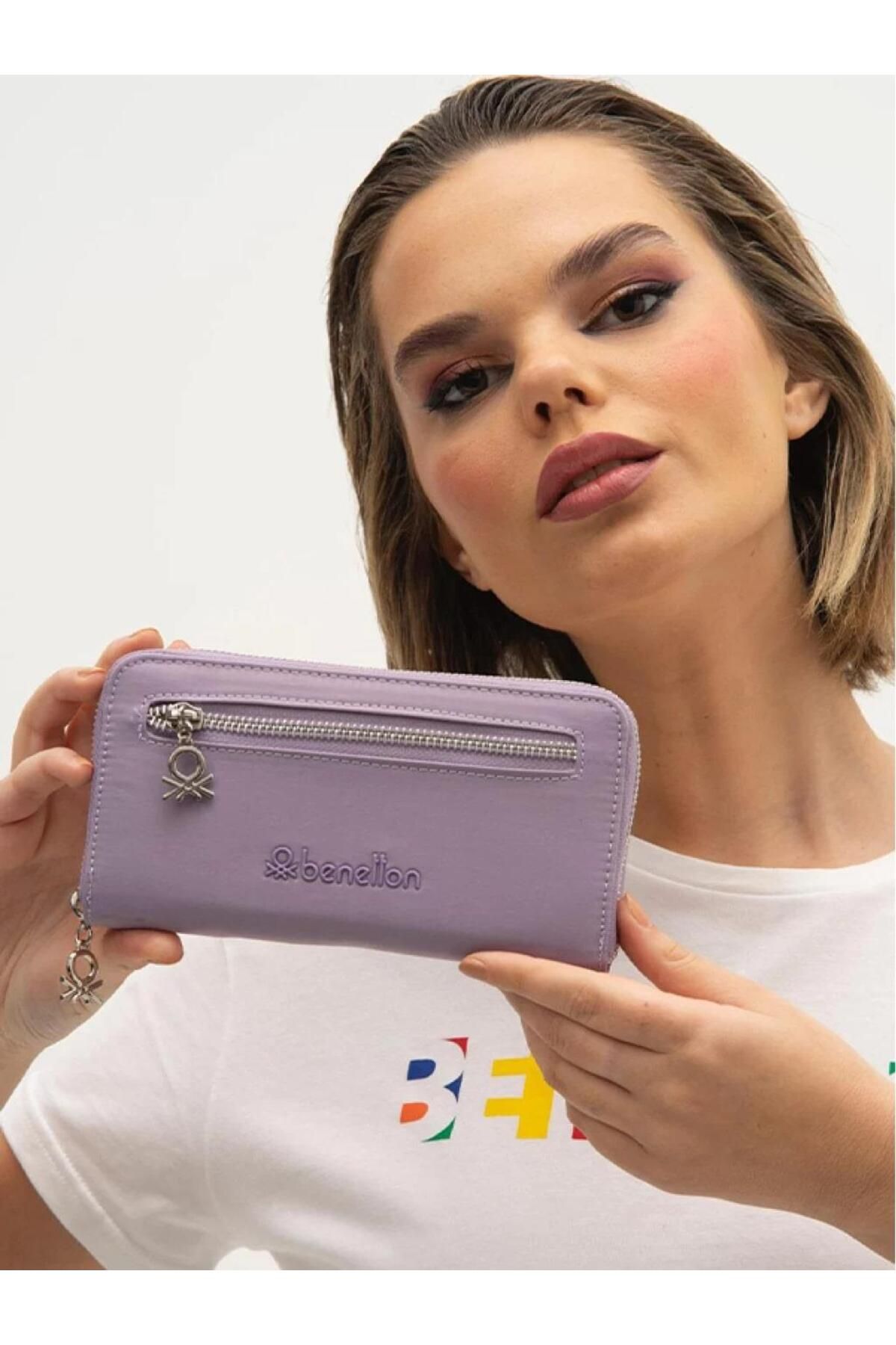 United Colors of Benetton BNT1212 Kumaş Mor Kadın Cüzdanı
