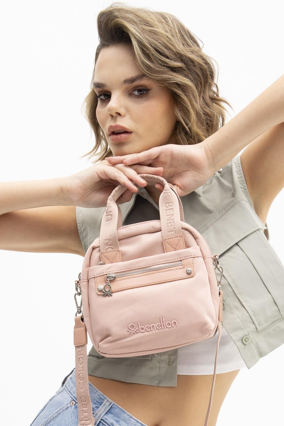 United Colors of Benetton Bnt-1253 Kadın El ve Omuz Çantası Pembe