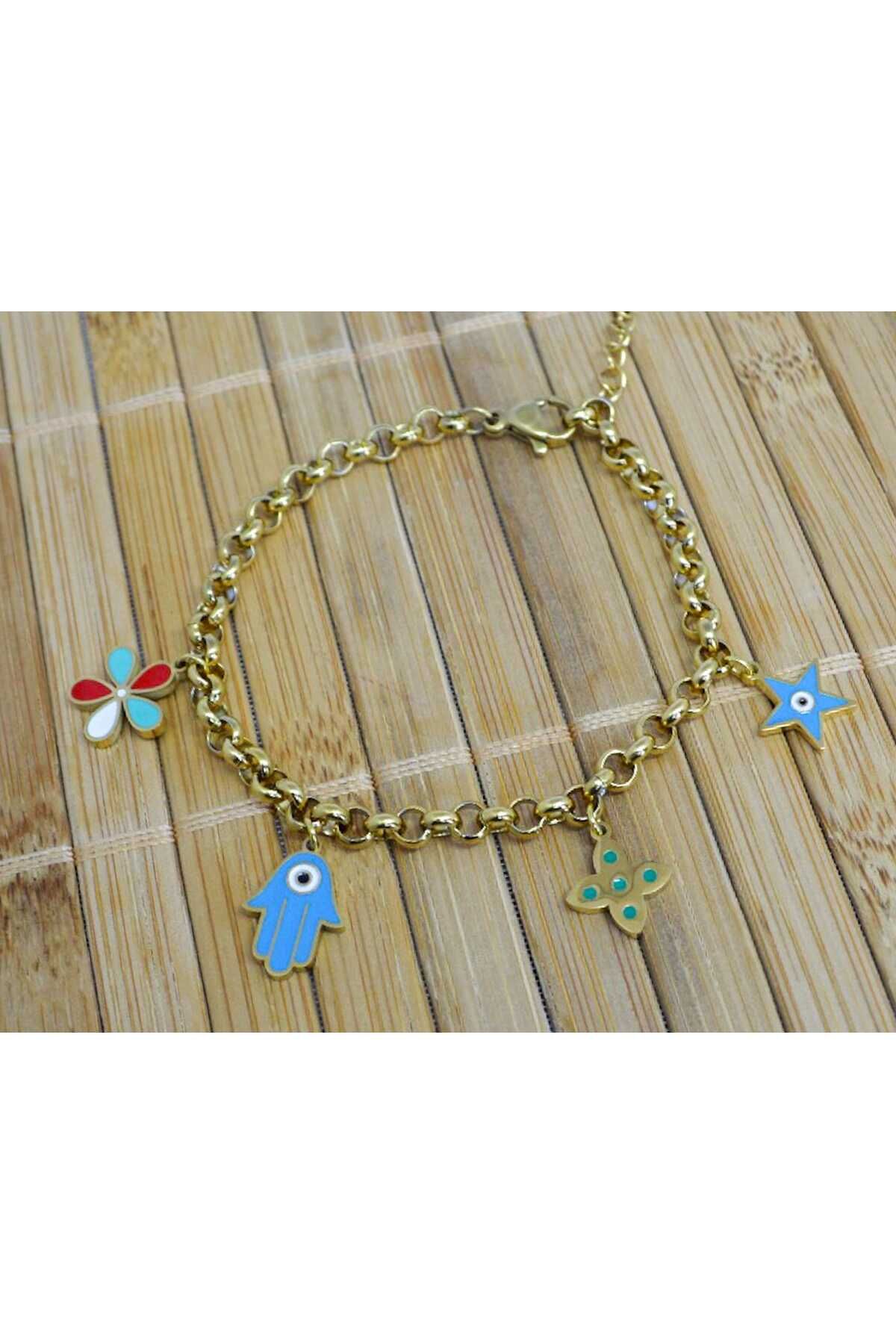 StainlessStore Melaura Çiçek, Havva Ana Eli, Yonca, Yıldız Çelik Bileklik