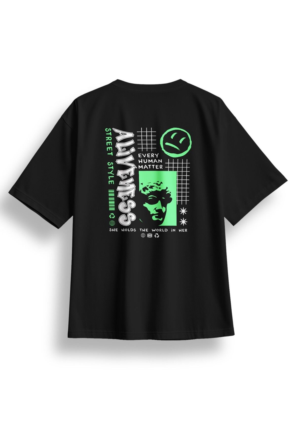 LUMARTA Oversize Aliveness Baskılı Tshirt
