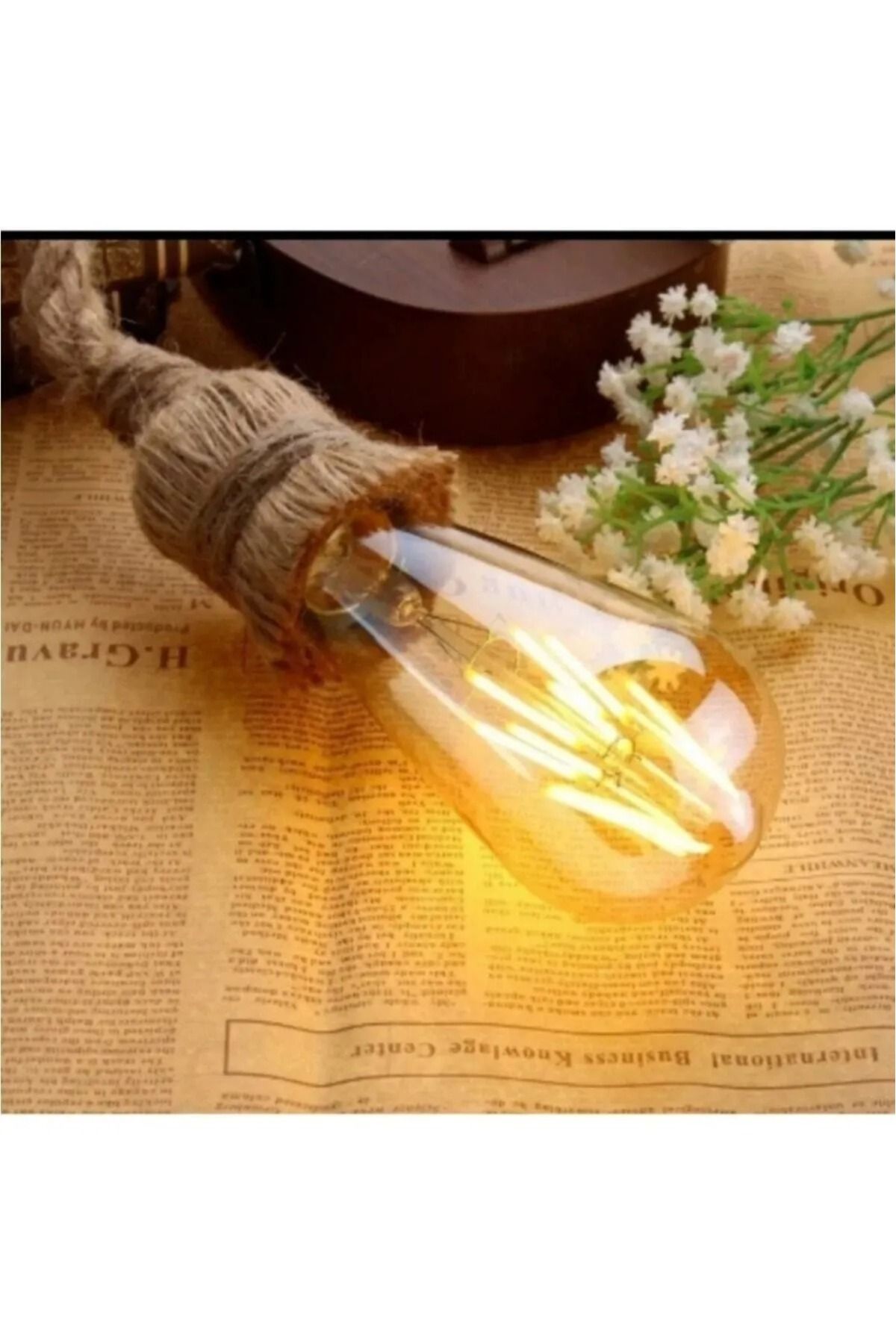 EKM29 ekim aydınlatma 4w ST64 rustik flamanlı armut dekoratif led ampul ( DİMLENEBİLİR ÖZELLİKLİ )