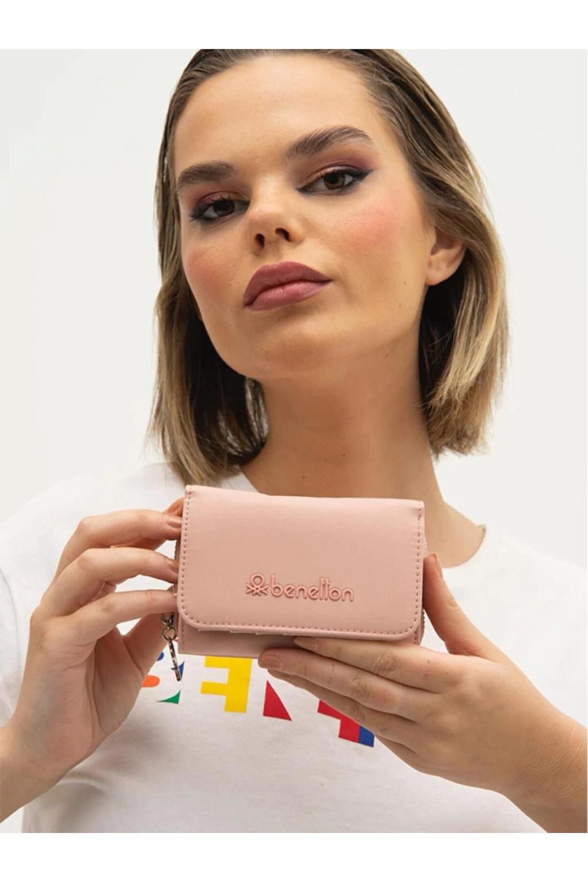 United Colors of Benetton BNT1210 Kumaş Pembe Kadın Cüzdanı