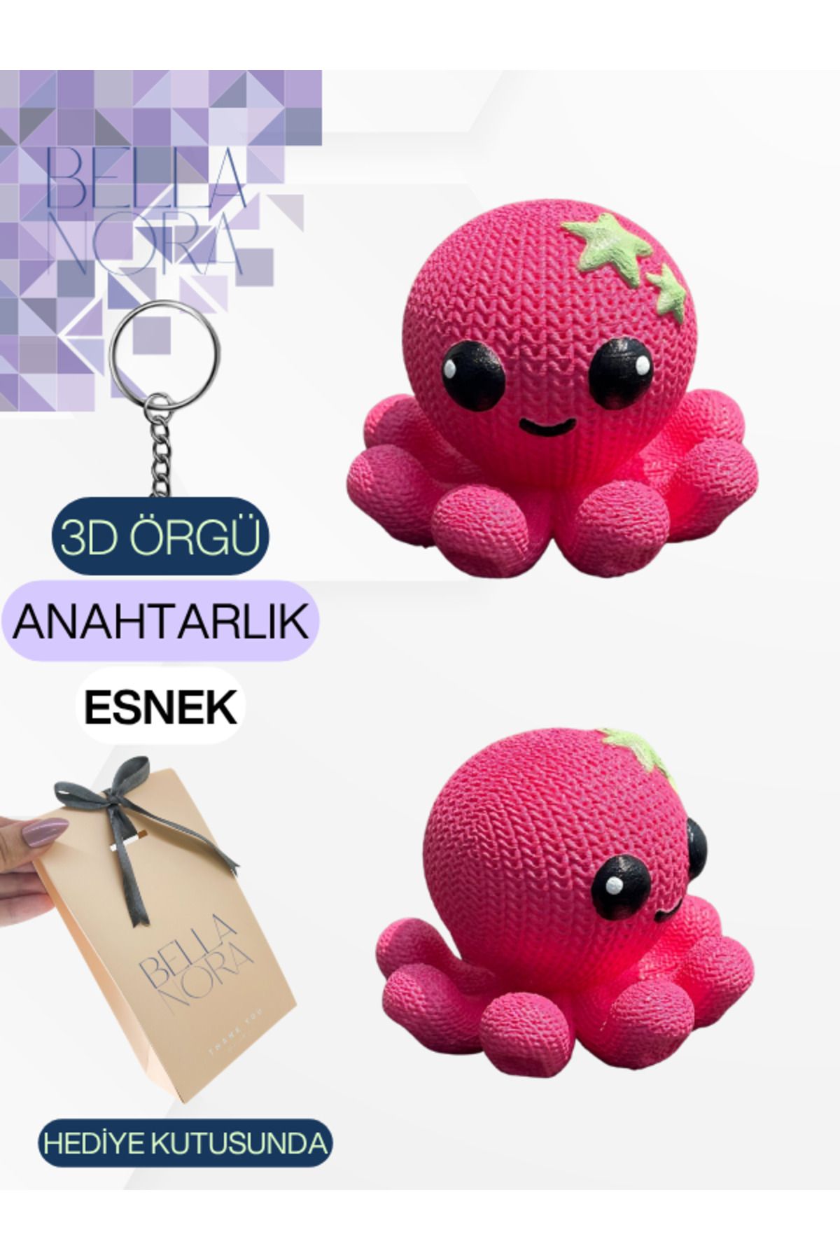 Bellanora Örgü Anahtarlık En Sevilen Animasyon Çizgi Film Hayvan Kahramanları Amigurumi Özel Hediye Kutusunda