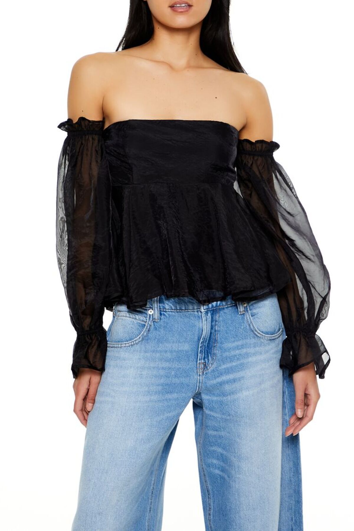Forever 21 Şifon Omzu Açık Bluz