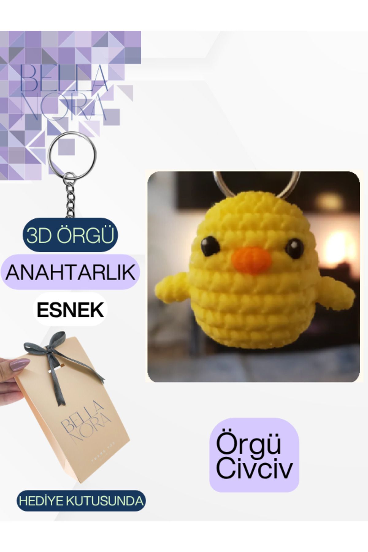 Bellanora Örgü Anahtarlık En Sevilen Animasyon Çizgi Film Hayvan Kahramanları Amigurumi Özel Hediye Kutusunda
