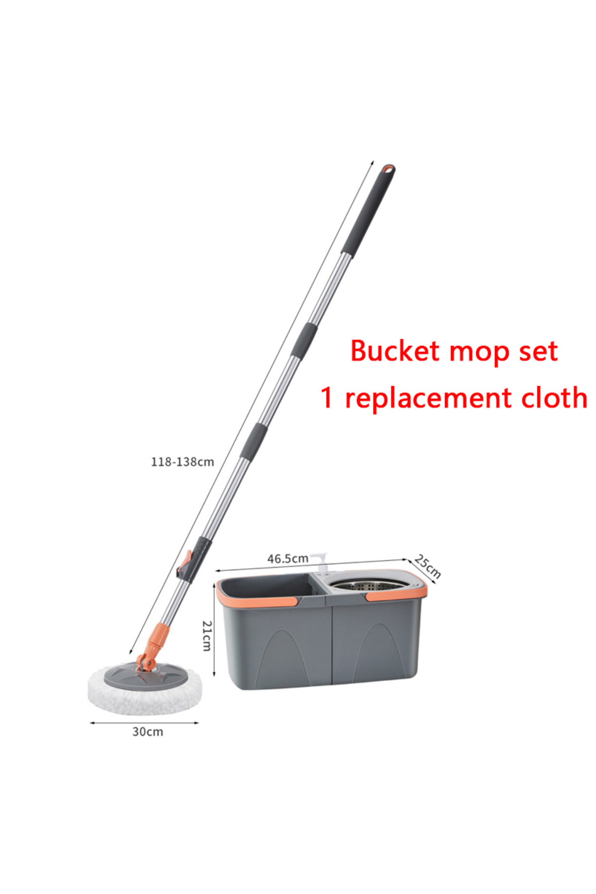 Choice-Replace 3 Cloth Double Bucket Spin Mop Set 360° Spinning Floor Reusable Microfiber Lazy Mop 1