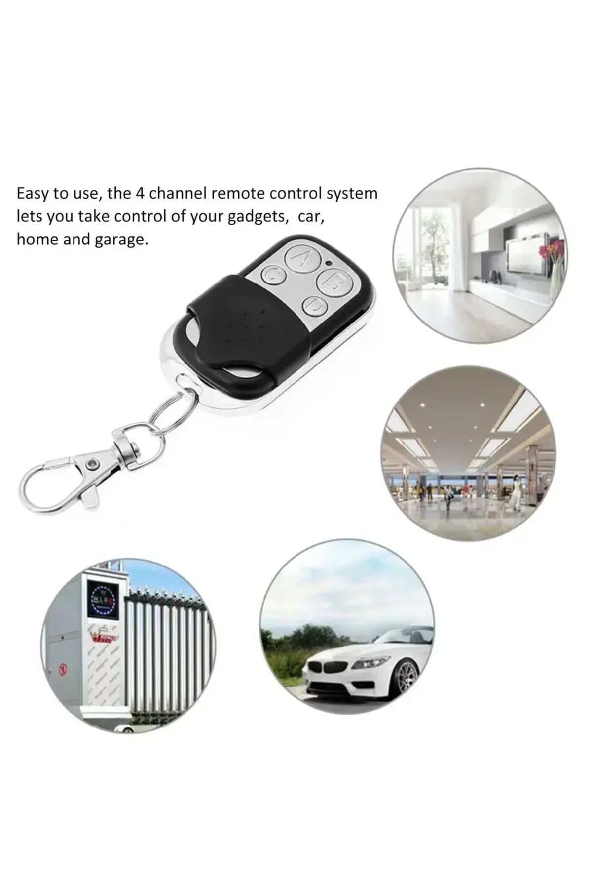 Choice-433MHz Universal Garage Door Remote, 4-Button RF Cloner, Fixed&Rolling Code Copier, Metal Key Fob... 5