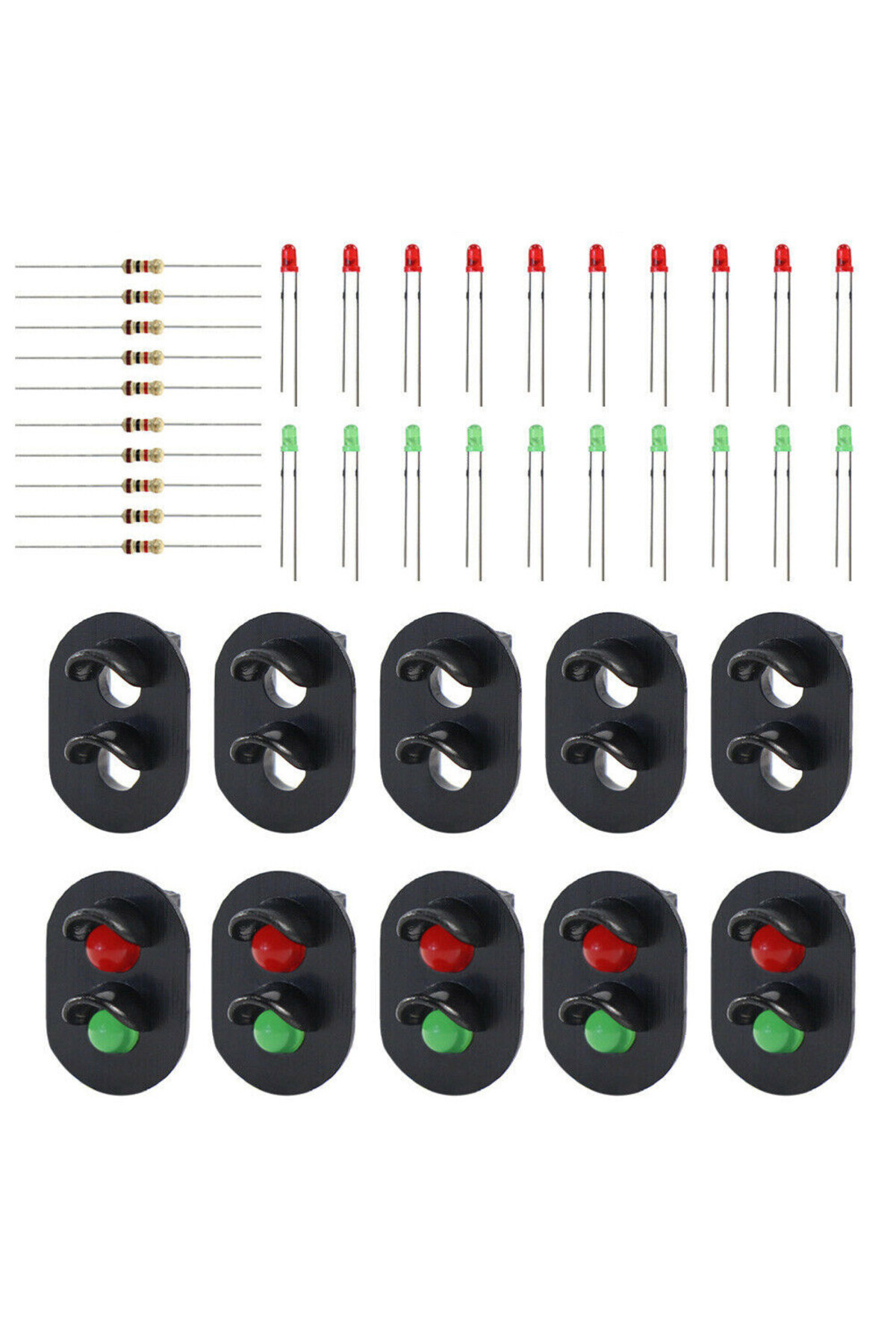 Choice-10pcs Signal Heads With 3mm Leds For Railway Signal Ho Or Oo Scale Building Construction Toys Mod... 1