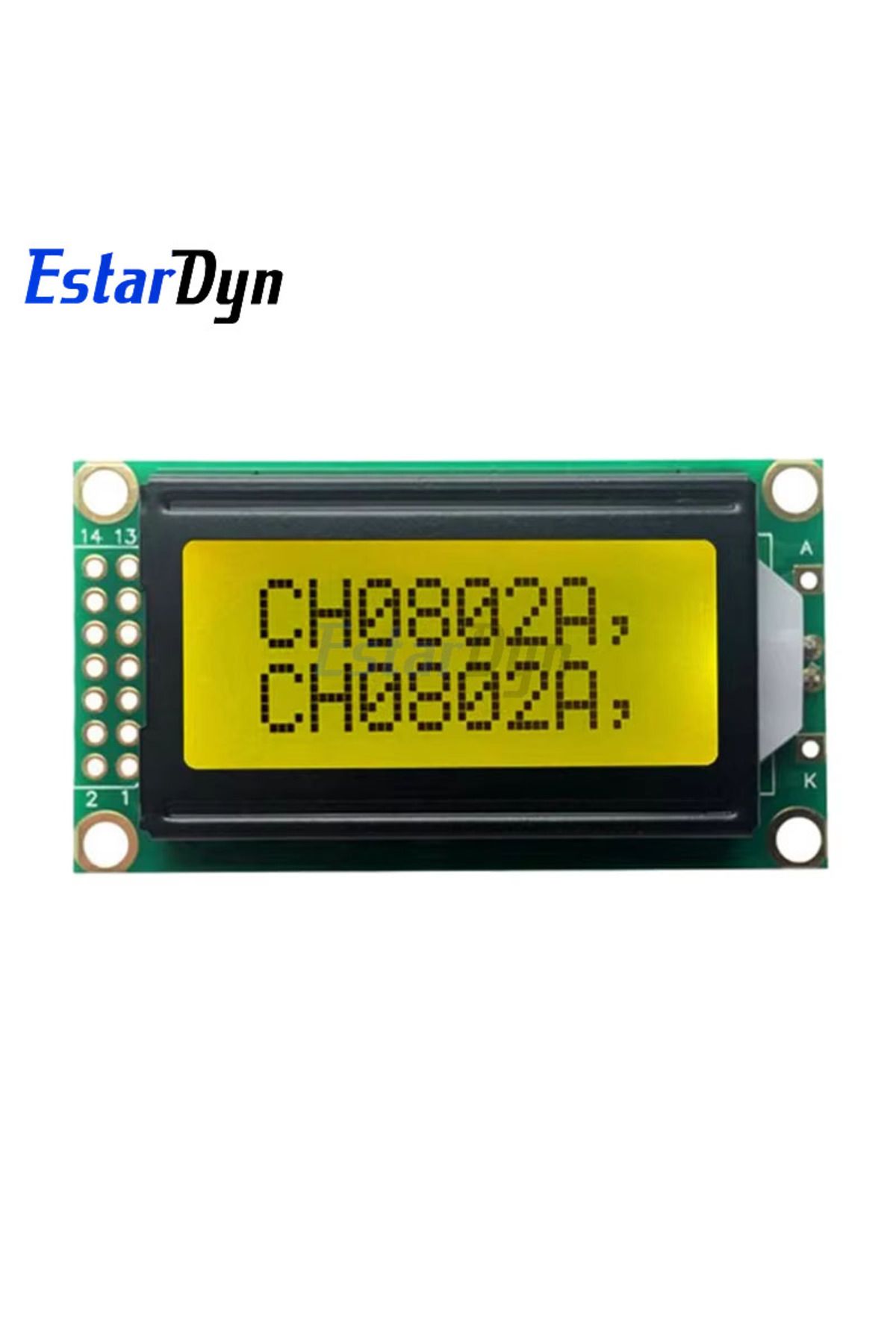 Estardyn-Yellow Estardyn 0802 LCD 8x2 Character LCD Display Module 5V LCM Blue Backlight For Arduino 1