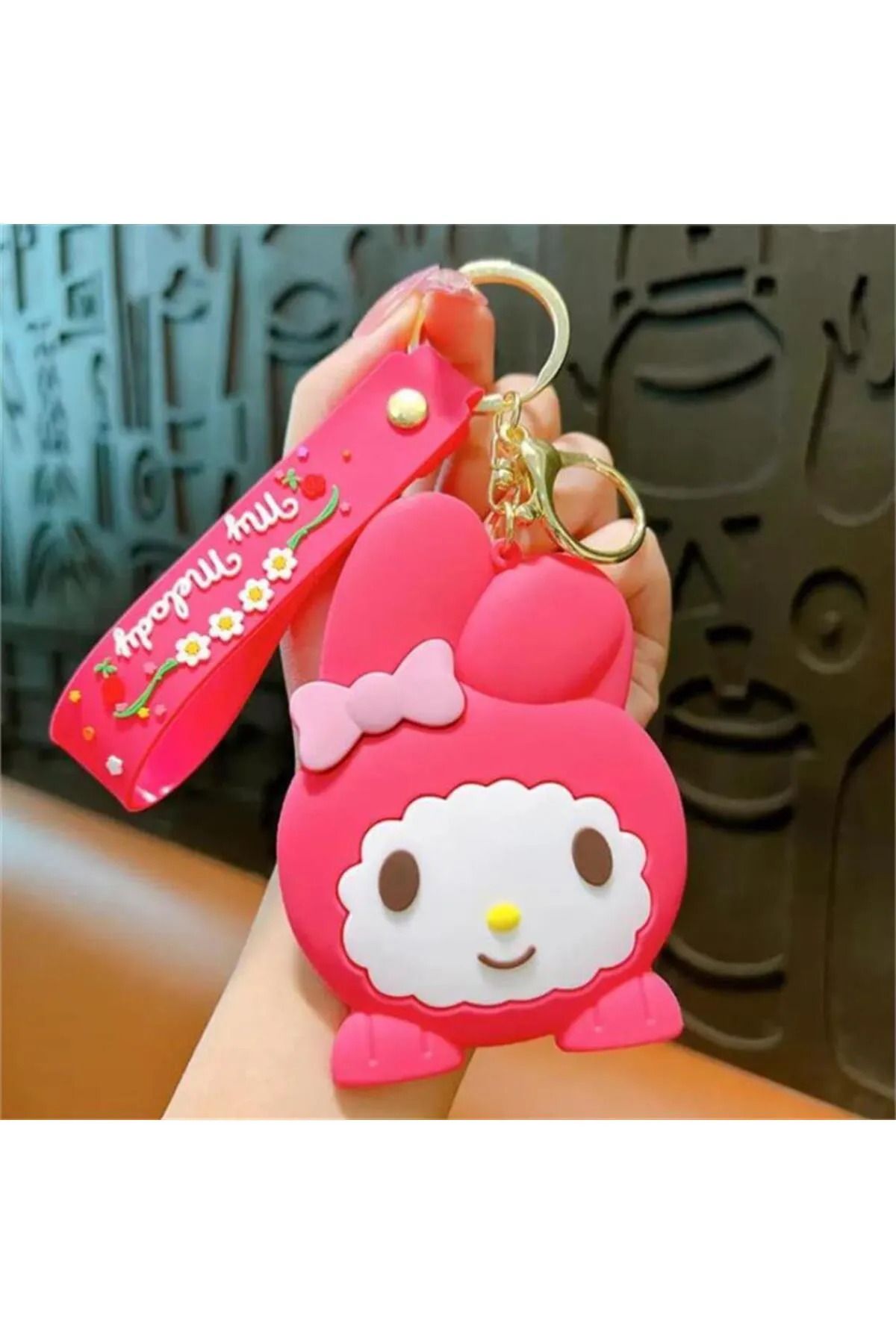 BALCI HEDİYELİK Pembe Sanrio Kuromi My Melody Fantasy Aynalı Anahtarlık