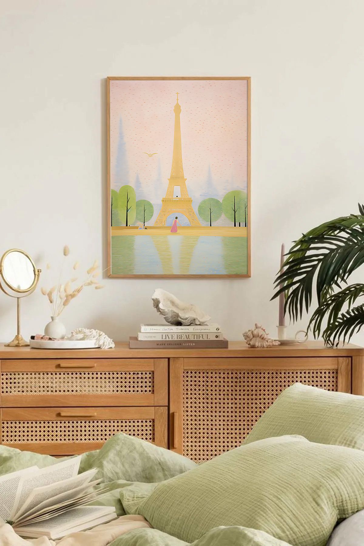 Dekorsiahome Tek Parça Ahşap Çerçeveli Oturma Odası Salon Mutfak Tablo TK0225
