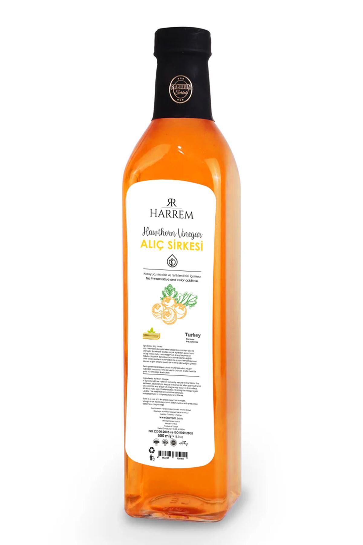 Harrem Alıç Sirkesi Doğal Fermantasyon 500ml Cam Şişe