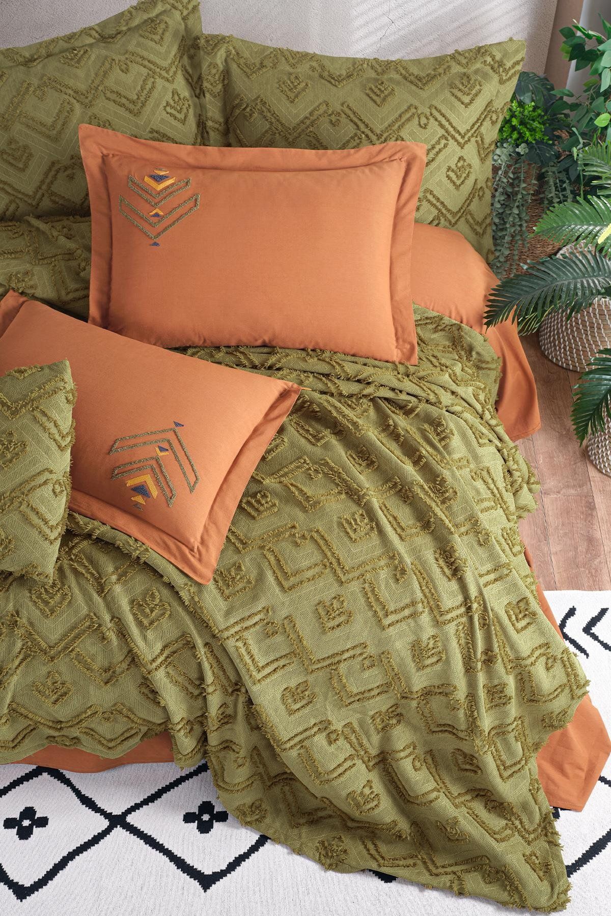 Osmanlı Home Concept İyi Geceler İstanbul Aztec Çift Kişilik Yatak Örtüsü Seti