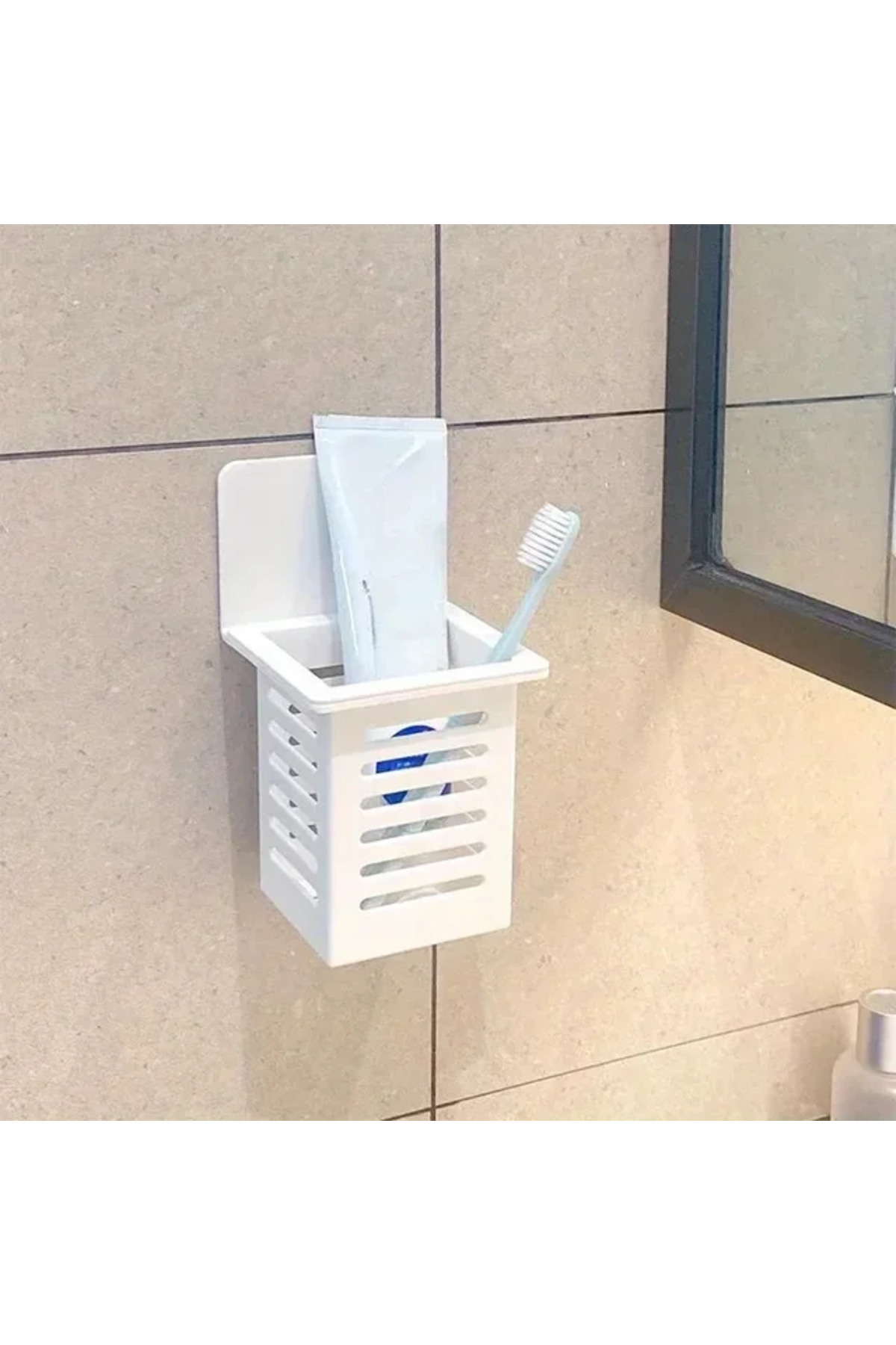 Choice 1pc Storage rack 1/3pcs Wall Mounted Holder Drain Self-Adhesive Toothpaste Toothbrush Storage Rack B