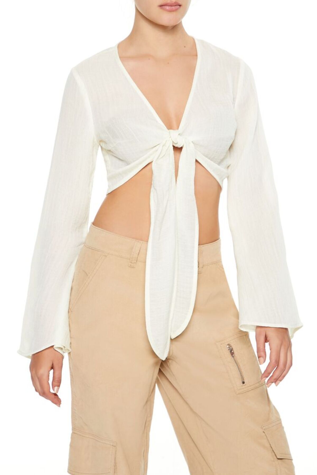 Forever 21 Derin V Yaka Bağlamalı Bluz