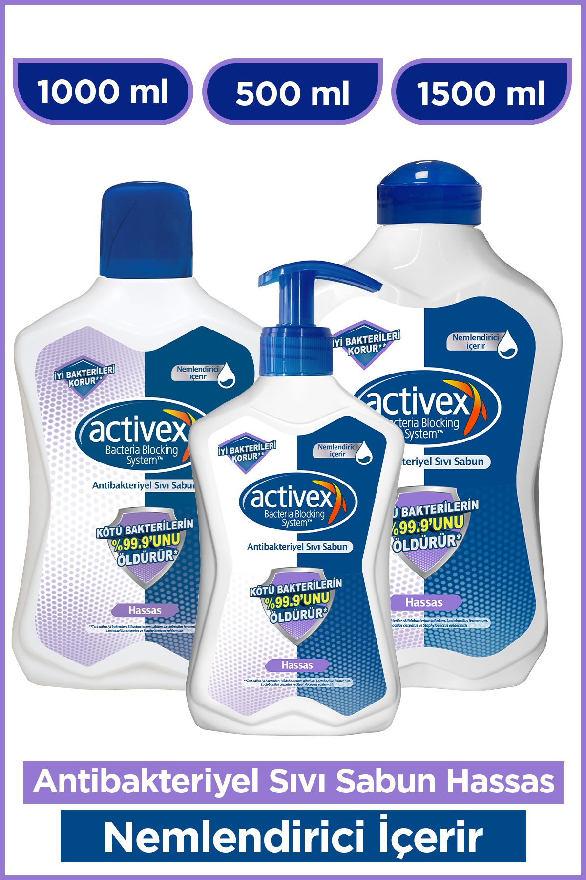 Activex Sıvı Sabun Hassas 1,5 LT + 1 LT + 500 Ml