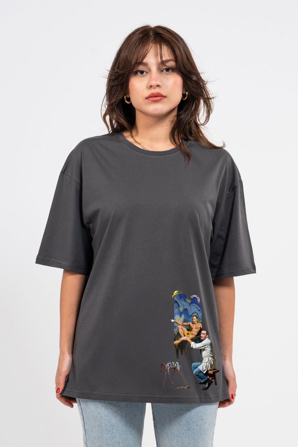 LUMARTA Oversize Dali Baskılı Tshirt