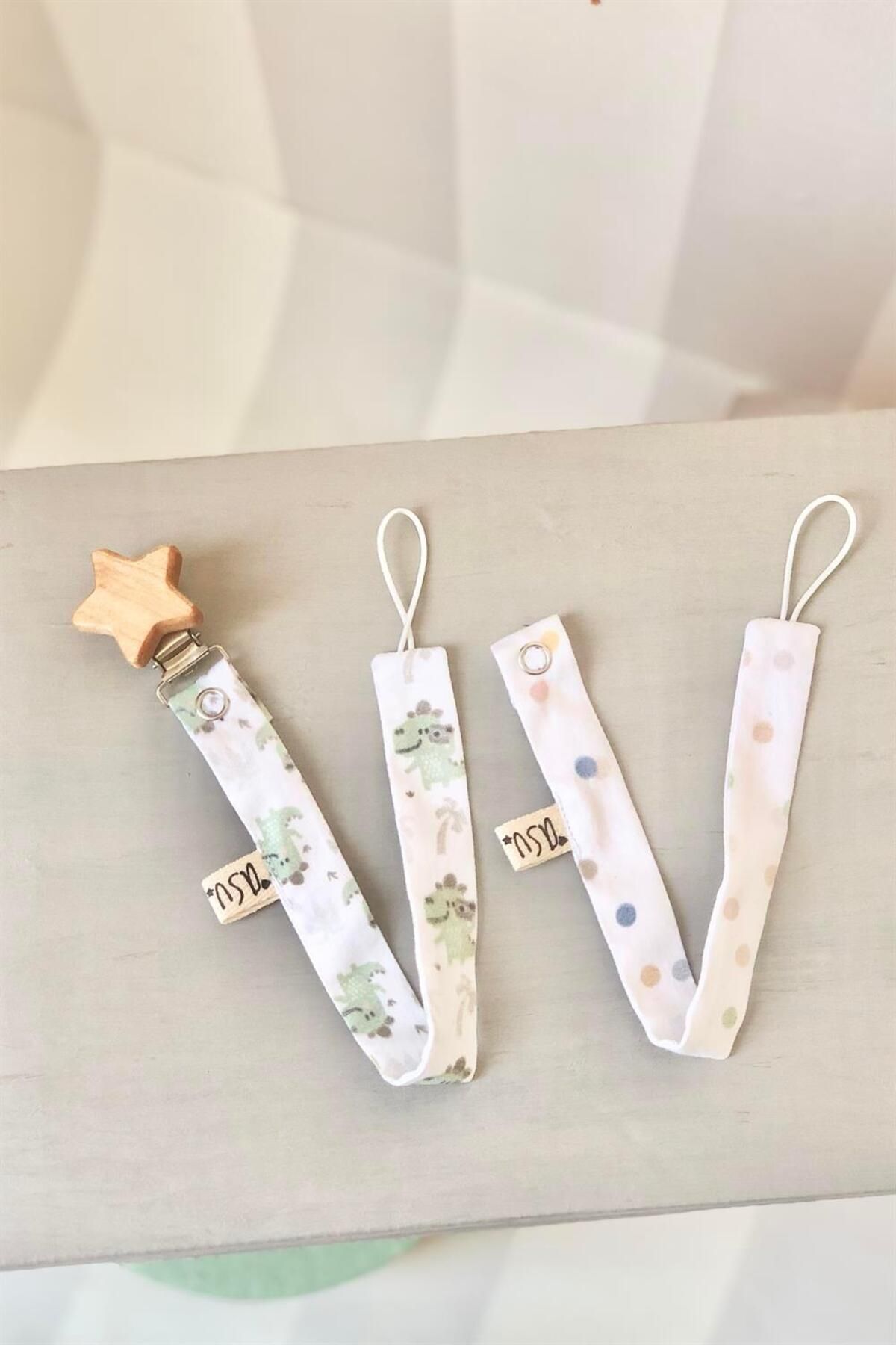 Asu Baby&Kids Pastel Organik 2 Li Emzik Askısı