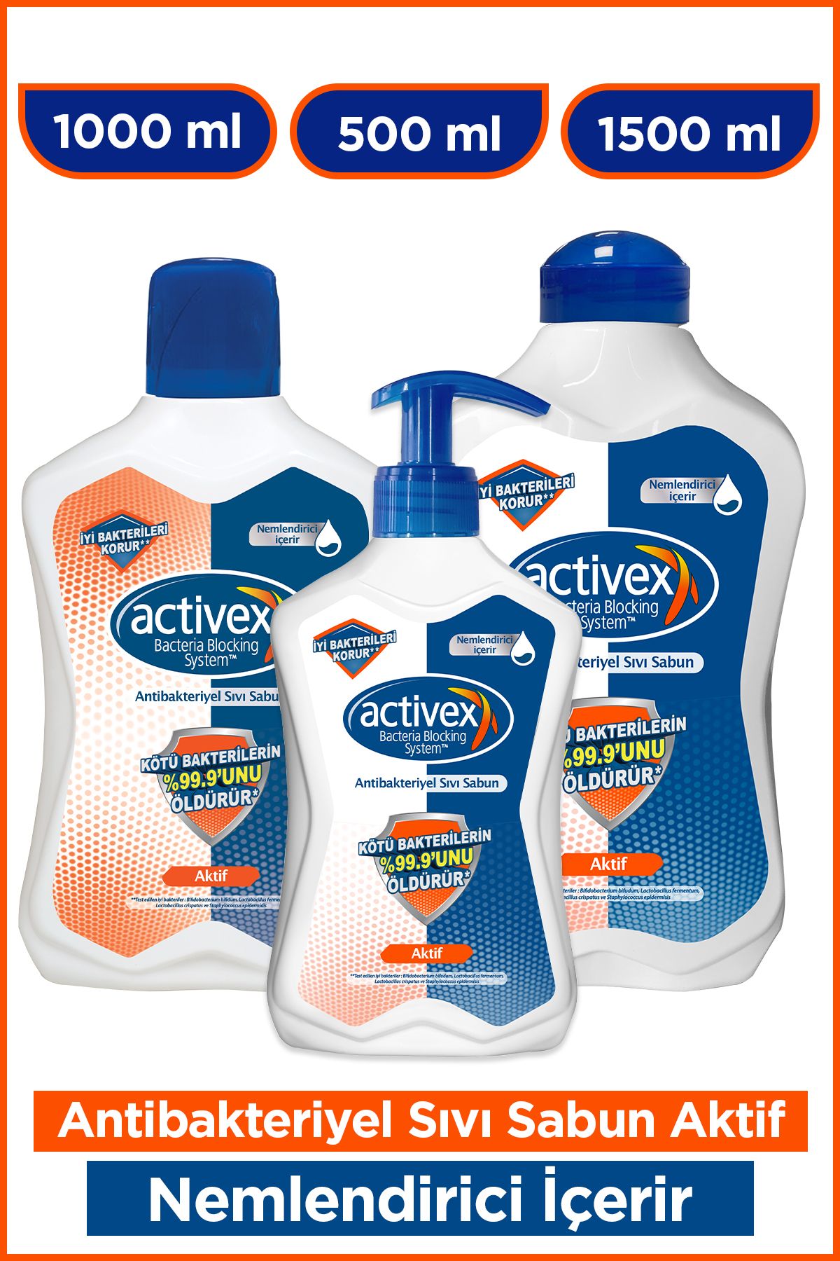 Activex Sıvı Sabun Aktif 1,5 LT + 1 LT + 500 Ml