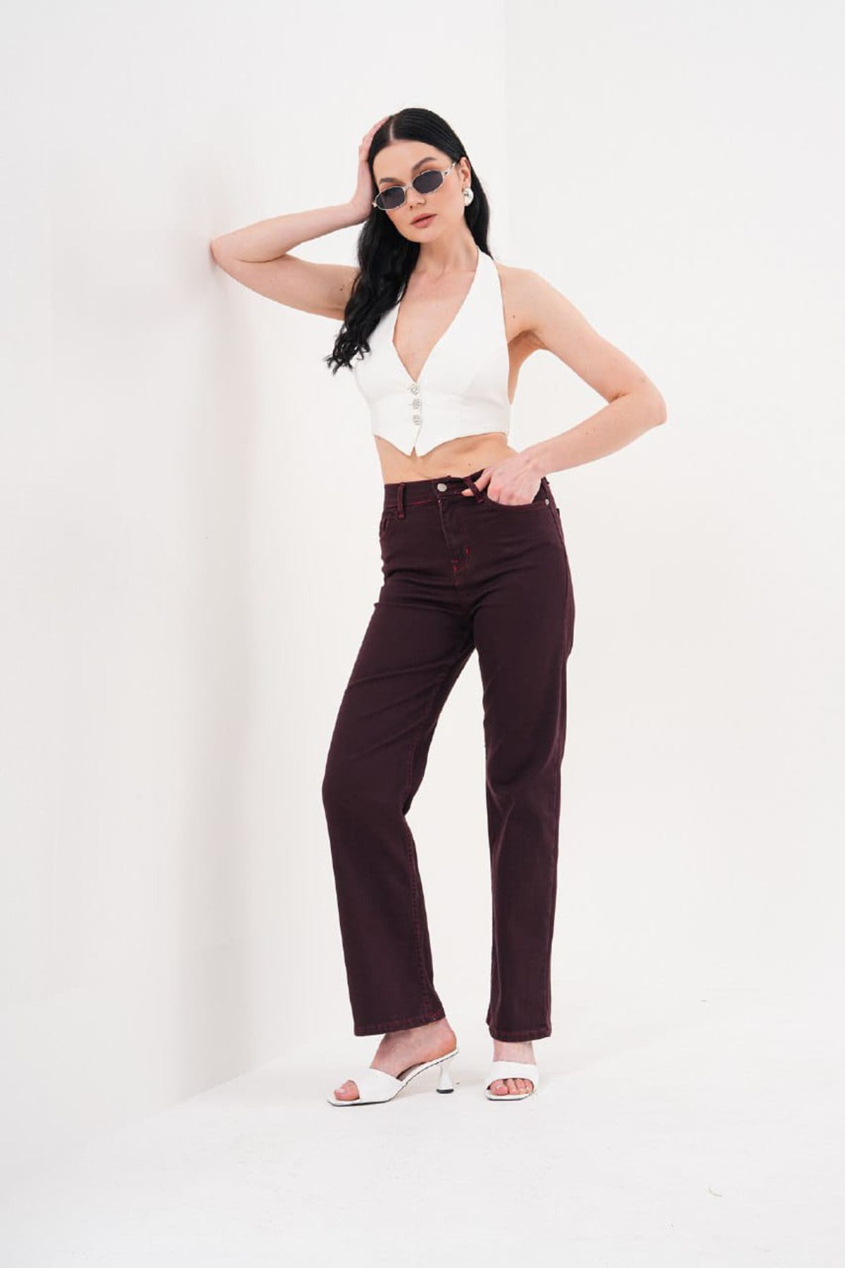 aynewmoda Kadın Palazzo Kot Pantolon
