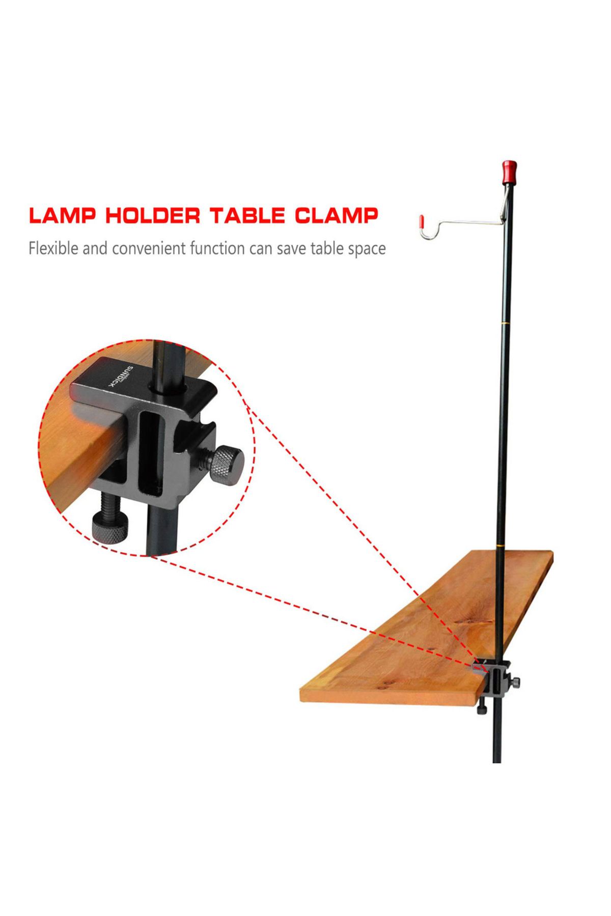 MOJOYCE-Universal C-clamp Holder Desk Light Clamp 360 Degree Rotation Suitable for Diameter 10-12mm Suppo... 3