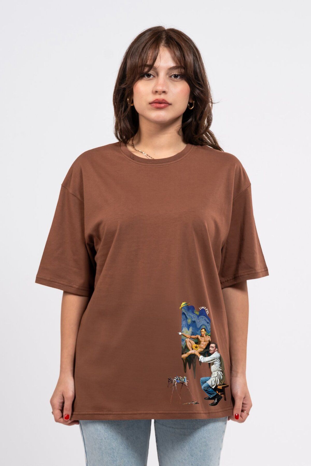 LUMARTA Oversize Dali Baskılı Tshirt