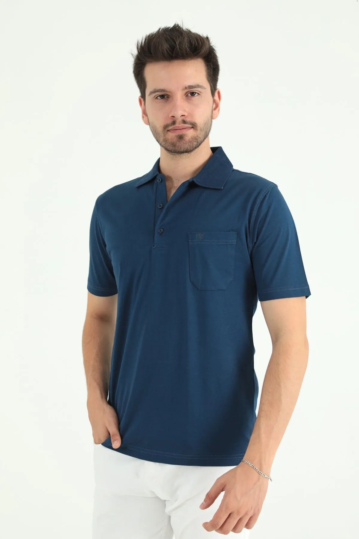 LİFERA Lifera Erkek Cep Detaylı Polo Yaka T-shirt