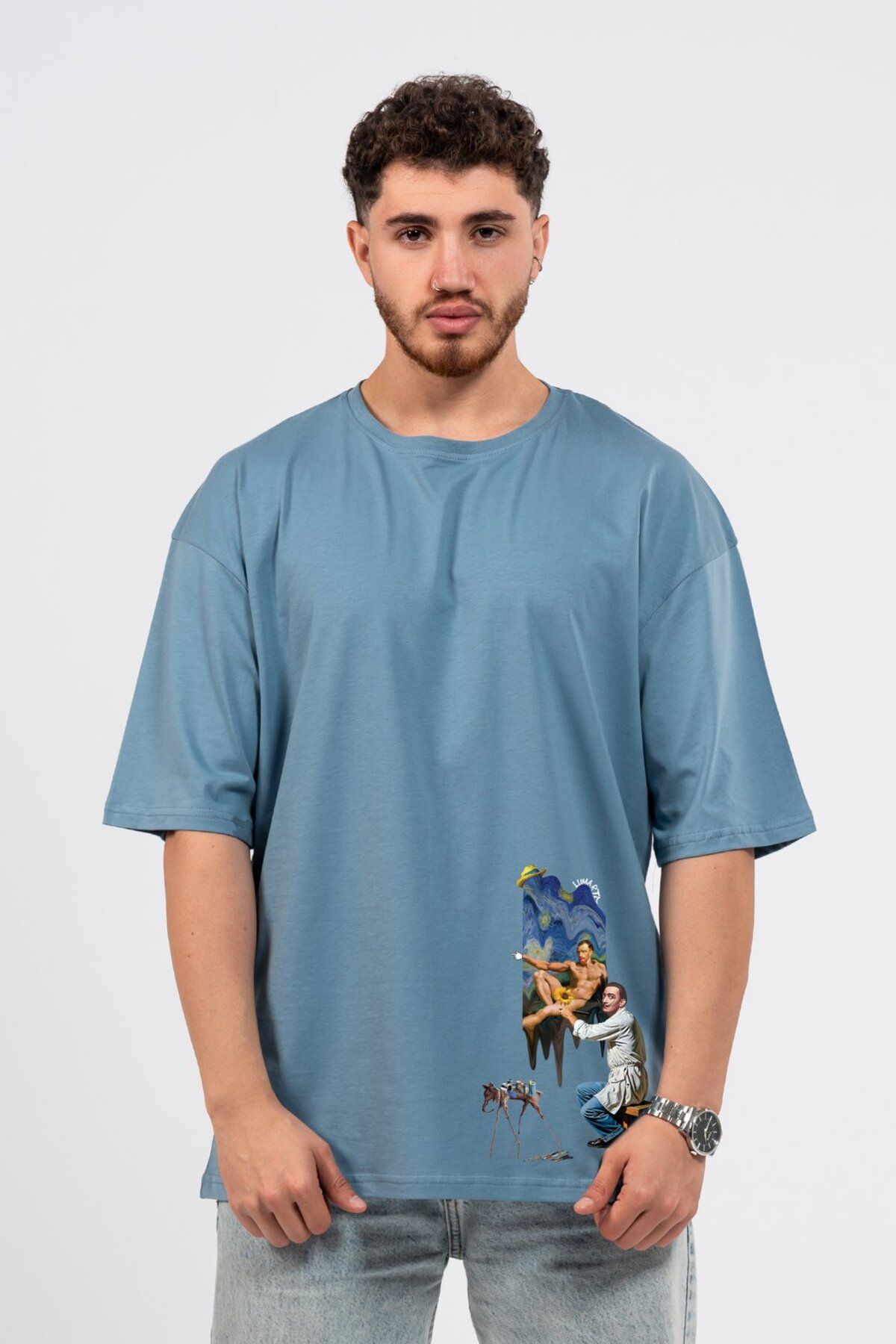 LUMARTA Oversize Dali Baskılı Tshirt