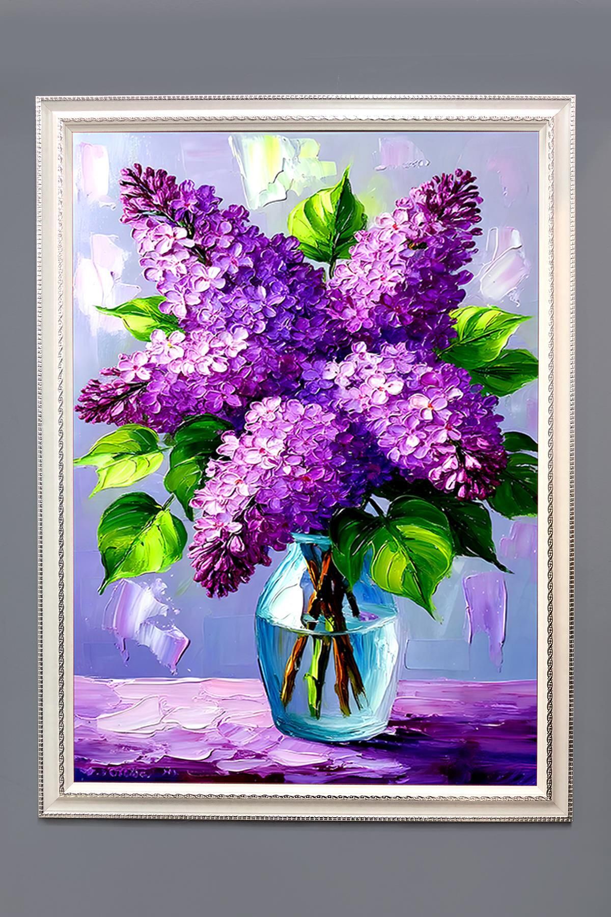 Doruklar Home Collection Dekoratif Modern Çiçek Desenli Çerçeveli Duvar Tablosu 50x70cm FLOWER03