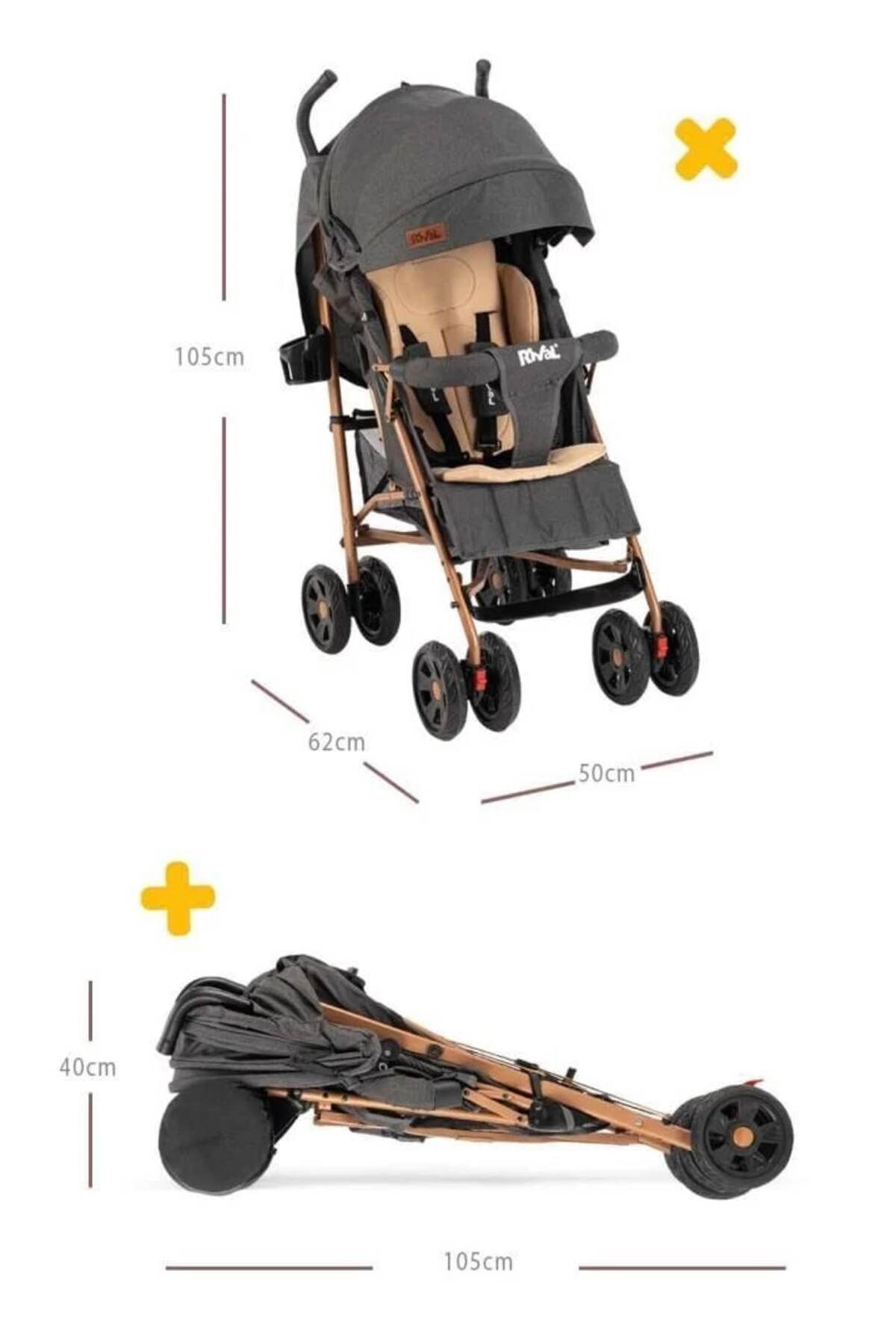 Rival-Rv111 Sweet Baston Baby Car Gold Anthracite 8