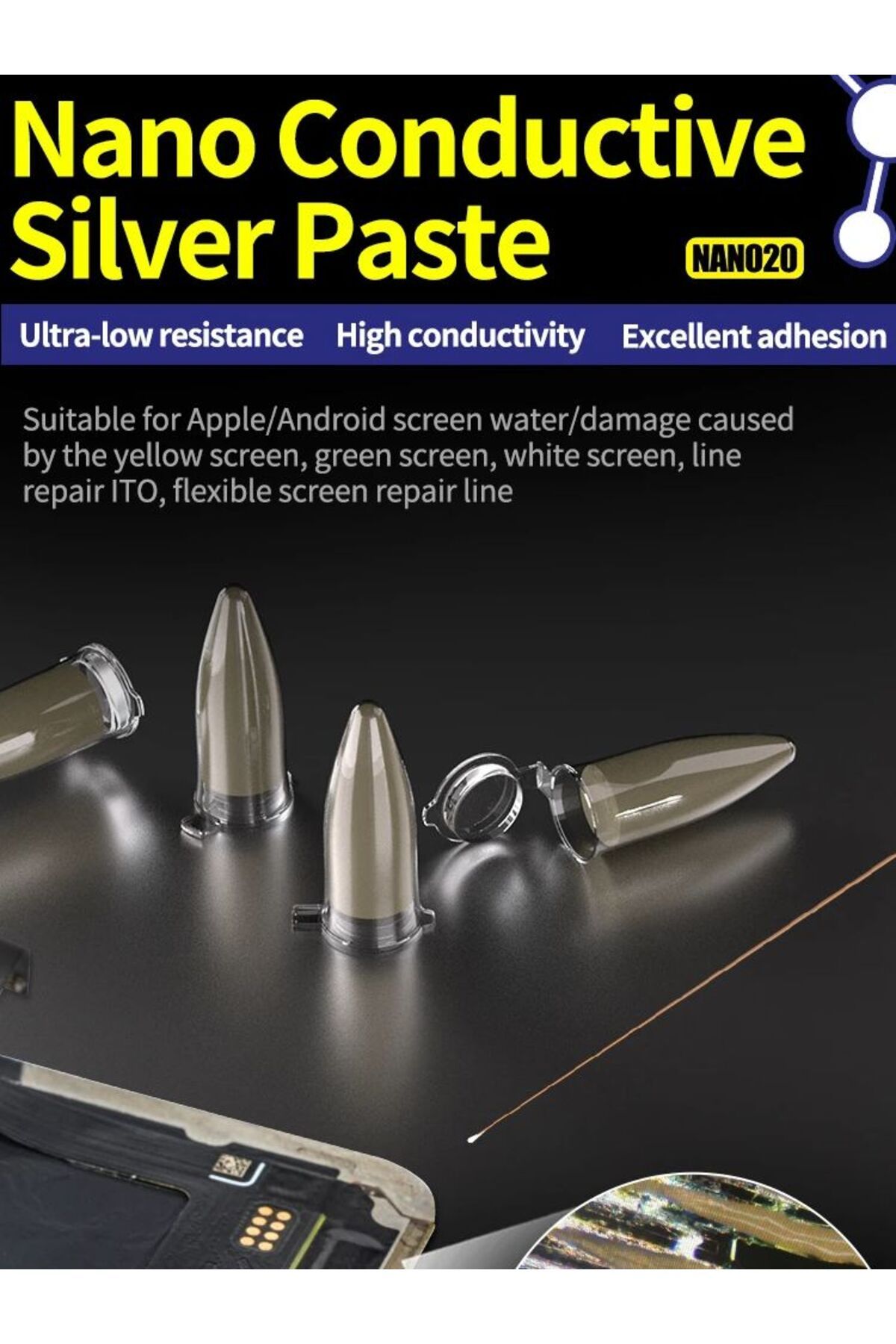 Choice-MECHANIC Nano Conductive Silver Paste NANO20 for iPhone Android Phone Repair Flexible Screen Circ... 8