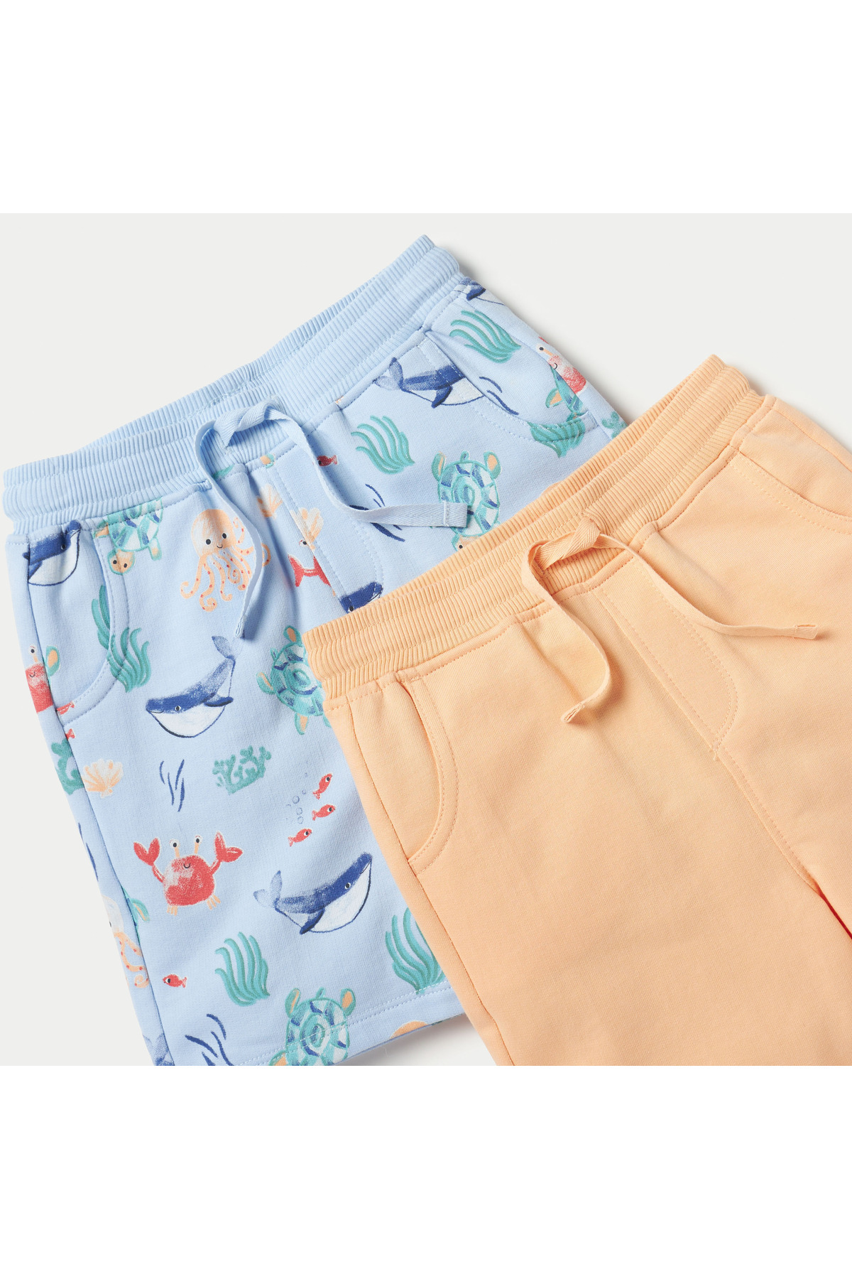 Juniors-Underwater Print Shorts With Drawstring Closure - Set Of 2 4