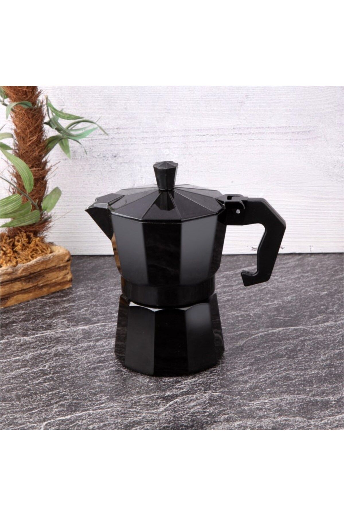 blackcoffee 12 Shot Siyah Alüminyum Moka Pot