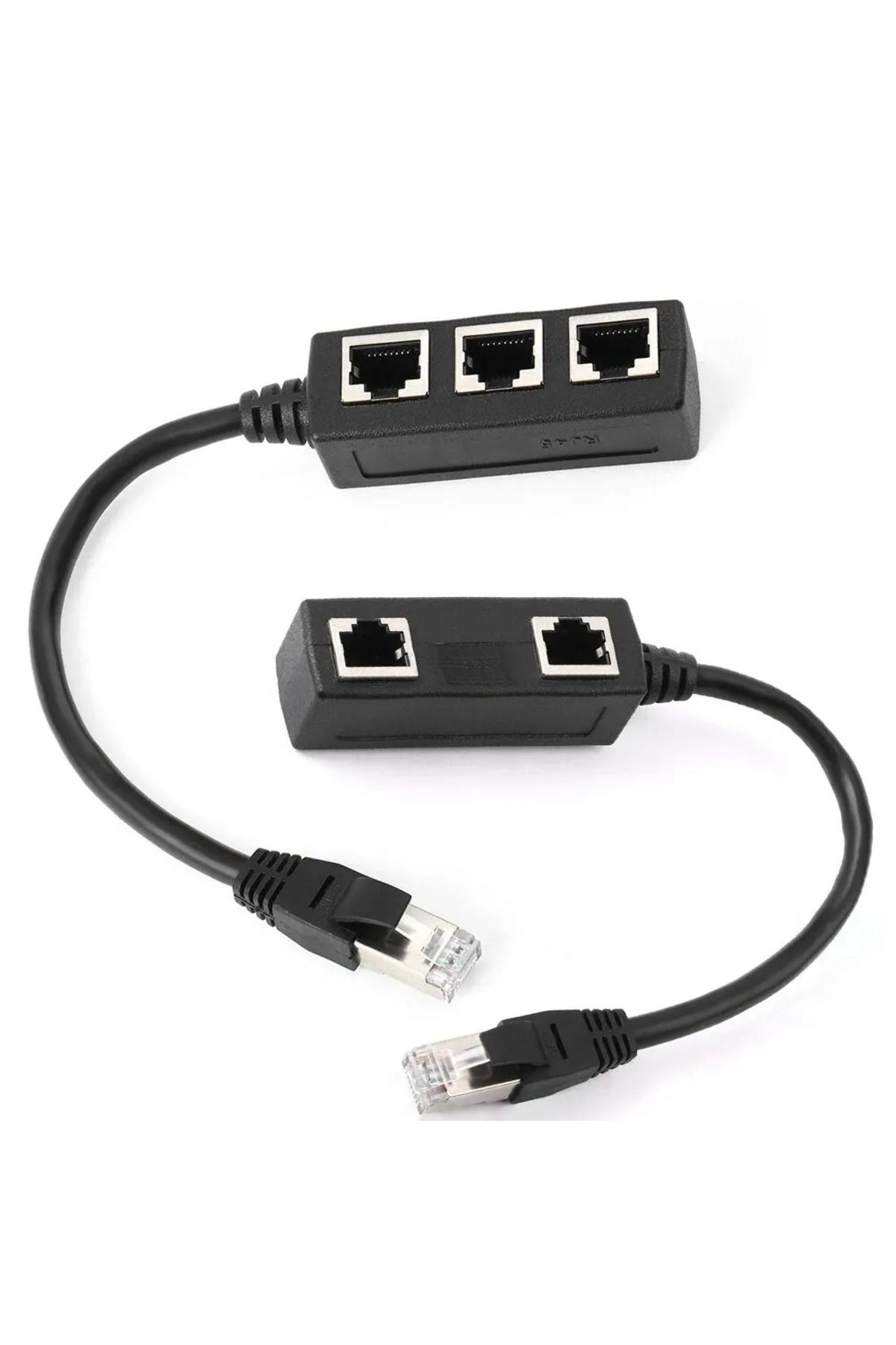 Choice-1 To 3 Way Black Rj45 1 To 2 / 1 To 3 Ways Splitter Connector Network Adapter Cat5 Cat6 Cat7 Lan Eth 1