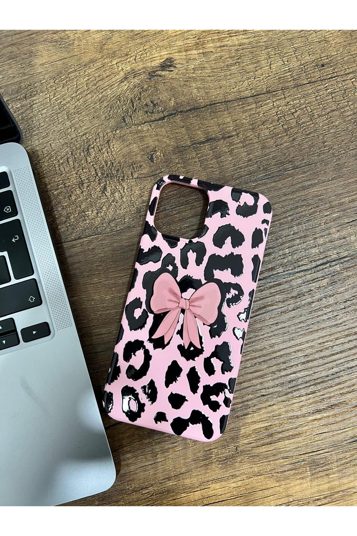 HZR Iphone 12/12Pro Pembe Kurdele Desenli Silikon Kılıf