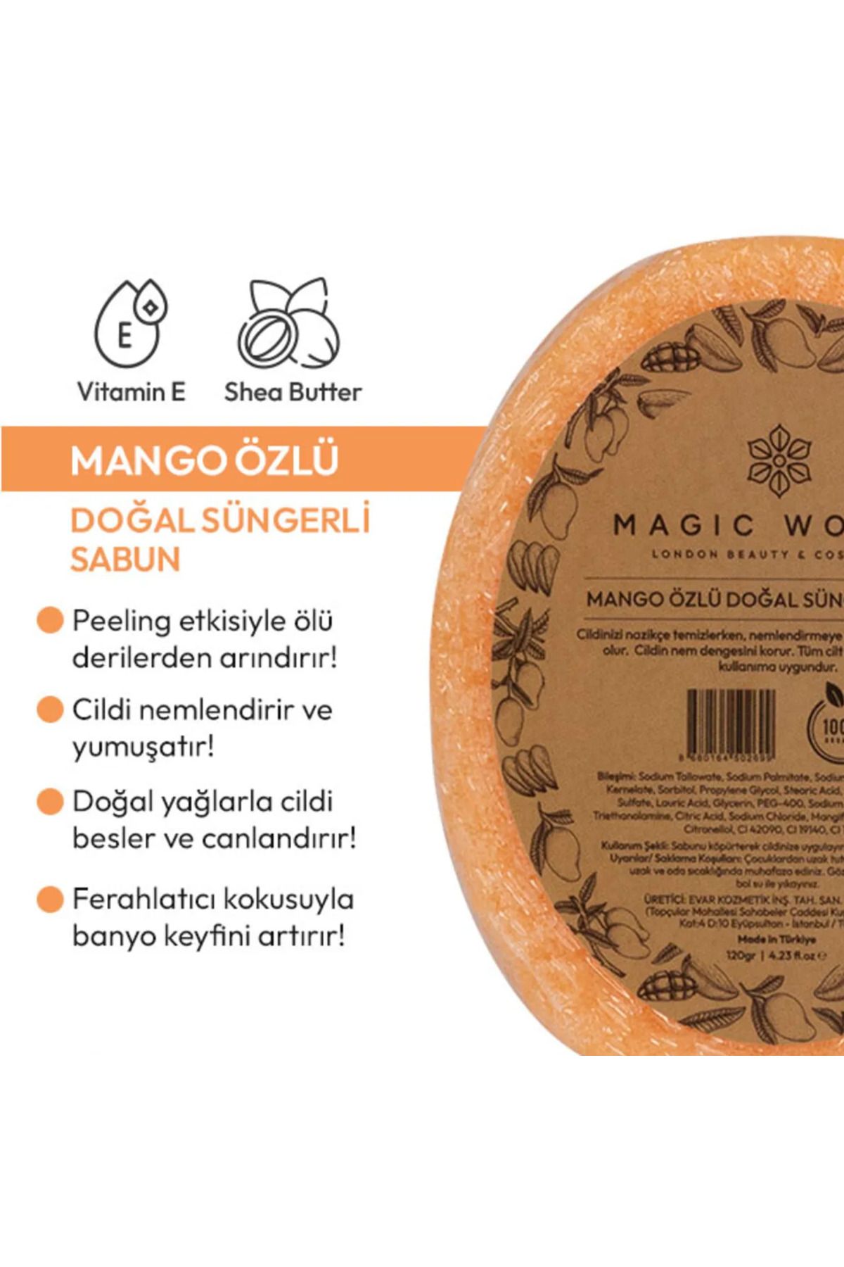 MAGİC WOMEN Magic Women Doğal Süngerli Sabun | Derin Temizlik ve Peeling Etkisi