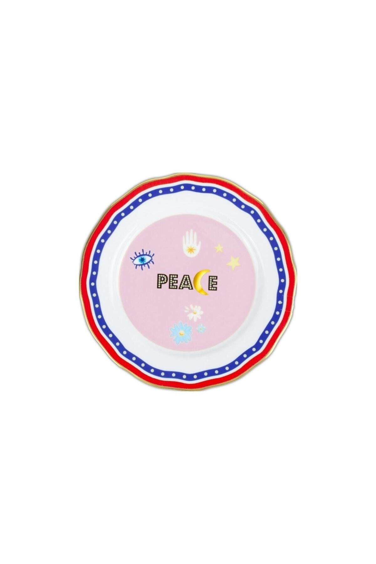 Baci Milano Mamma Mia Peace Yazılı Tabak 22 Cm