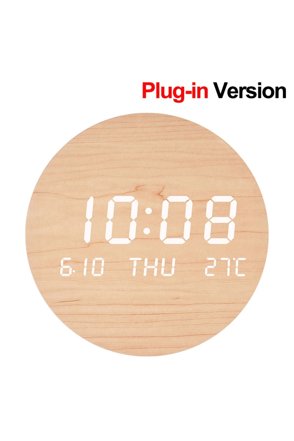 Choice-B1 Plug-in LED Digital Wall Clock Temperature Date Time Multi-function Display Living Room Home Bedr 1