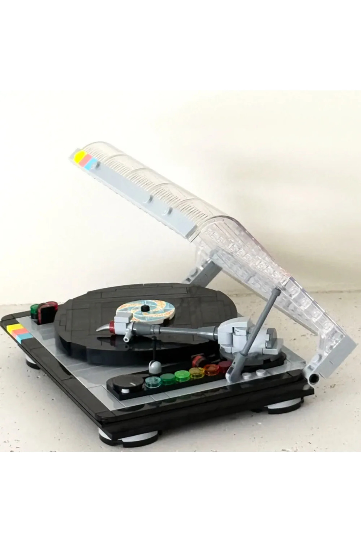 NO BOX مجموعه ۳۱۰تکه بلوک‌های ساختنی پخش‌کننده صفحه وینیل رترو مدل BOX 310PCS، اسباب‌بازی پازل موسیقی برای بزرگسالان و کودکان، خلاق