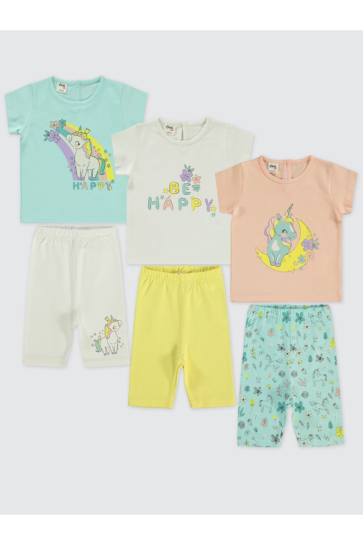 Civil Baby Kız Bebek 3'lü Takım 6-18 Ay