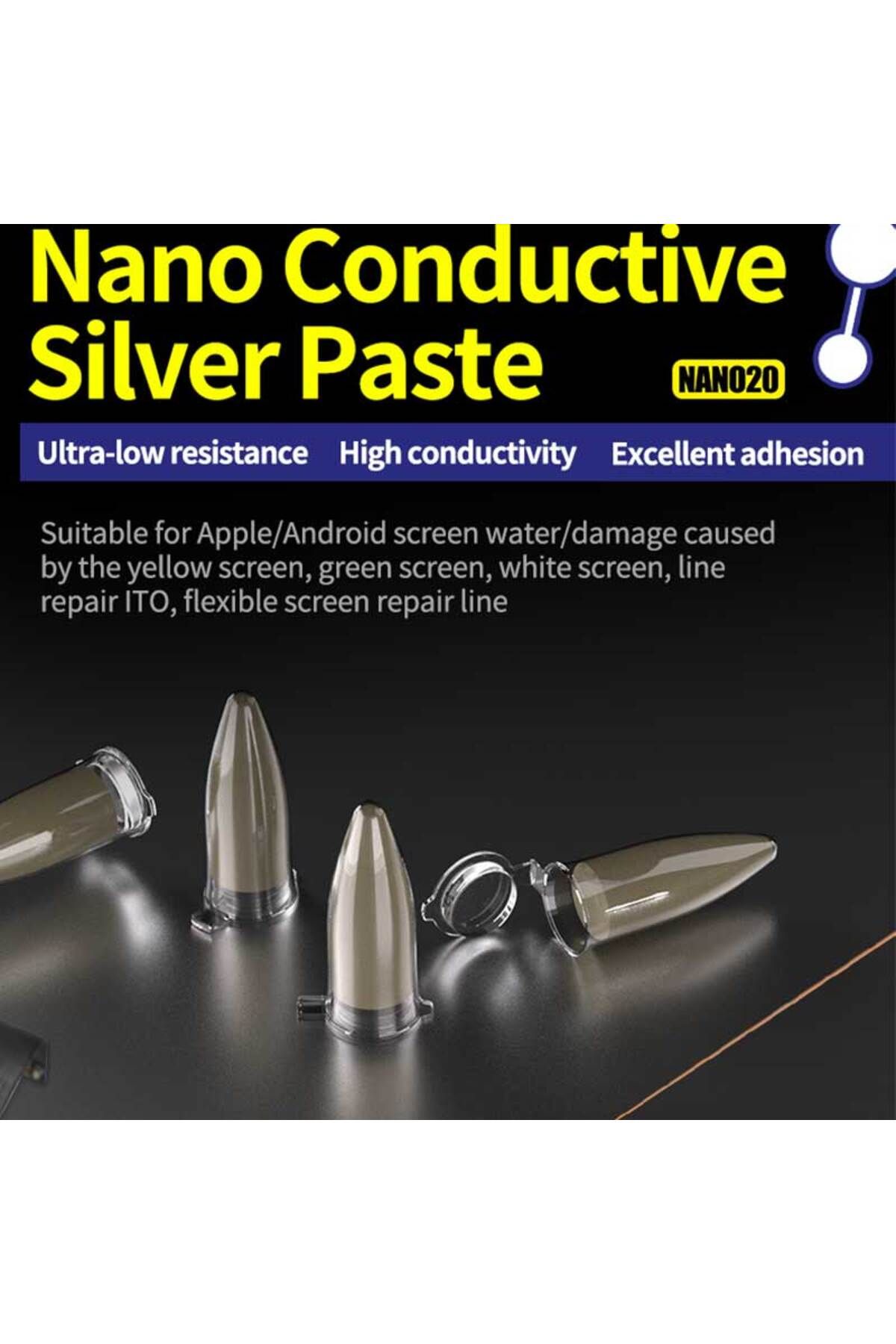 Choice-MECHANIC Nano Conductive Silver Paste NANO20 for iPhone Android Phone Repair Flexible Screen Circ... 4